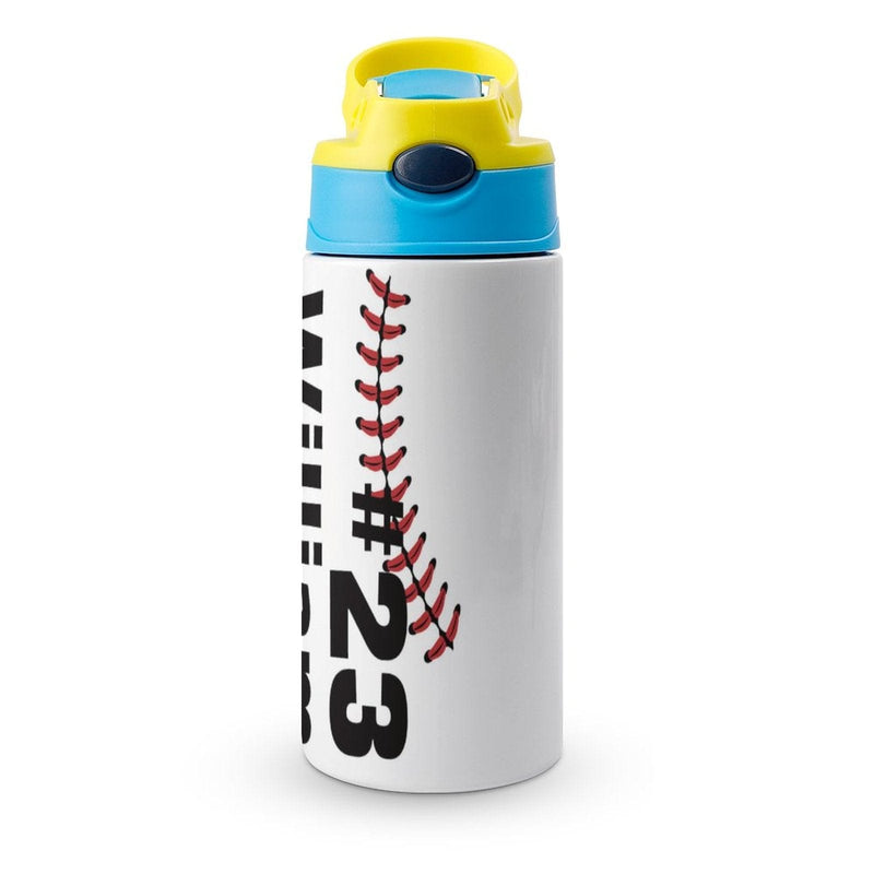 Custom Number&Name Personalised Baseball Stainless Steel Kids Drink Bottles 500ml Water Bottle
