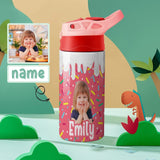 Custom Photo&Name Personalised Cream Stainless Steel Kids Drink Bottles 500ml Water Bottle