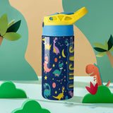 Custom Name Dinosaur Kids Water Bottle 12OZ Stainless Steel Personalized Drink Cup