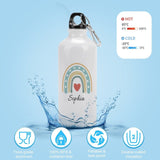 Custom Name Rainbow Sport Bottle Kids Water Bottle 14/21 OZ Aluminum Personalized Travel Tumbler