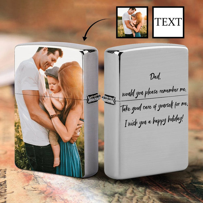Custom Photo&Text Duplex Printing Lighter Housing Father's Day Gift