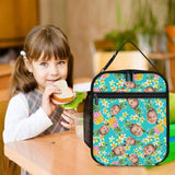 Custom Face Portable Blue Insulated Lunch Bag