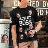 Personalized Photo T Shirt I Love My Boss With Boss's Face
