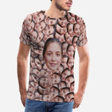 Custom Girlfriend Face Smash Shirts with Personalized Pictures Men's All Over Print T-shirt