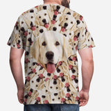 Custom Pet Face Smash Shirt with Pictures Men's All Over Print T-shirt Put Your Dog on A Shirt for Him