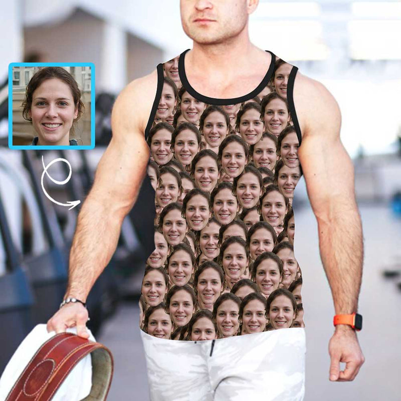 Custom Face Tank Top Design Your Own Personalized Men's Print Tank Top