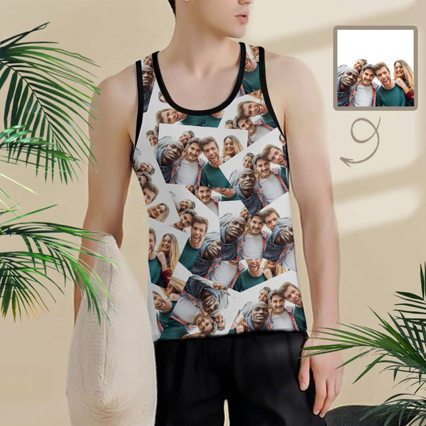Personalized Men's Tank Top With Your Your Favorite Photos On It Best Gift For Him