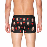 Custom Face Mens Pocket Boxer Briefs Love Heart Black Personalized Men's Boxer Underwear For Valentine's Day Gift