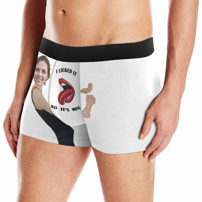 Custom Face Boxers Underwear Embrace Sexy Lips Personalized Men's All-Over Print Boxer Briefs Underwear For Valentine's Day Gift