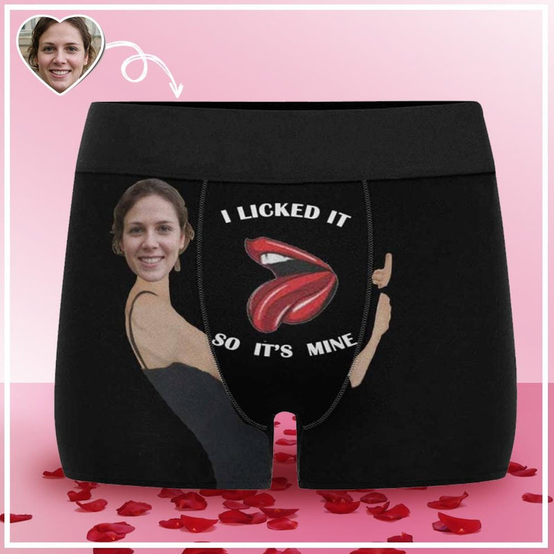 Custom Face Mens Underwear Embrace Sexy Lips Personalized Boxer Briefs