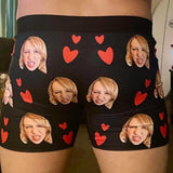 Custom Men's Boxer Briefs with Girlfriend Face I Licked It Red Love Personalized Boxers Underwear For Valentine's Day Gift