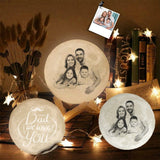 Custom Photo Father's Day Dad We Love You Engraved Moon Lamp