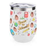 Custom Face Back-to-school Insulated Tumbler 12OZ Personalized Face Kids Stainles Steel Tumbler Travel Coffee Mug Gifts for Friends Family