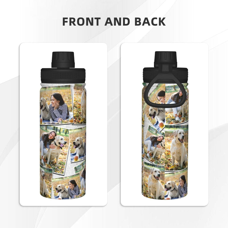 18OZ Custom Photo Sports Insulated Kettle Stainless Steel Water Bottle Personalized Photo Tumbler Sports Gifts