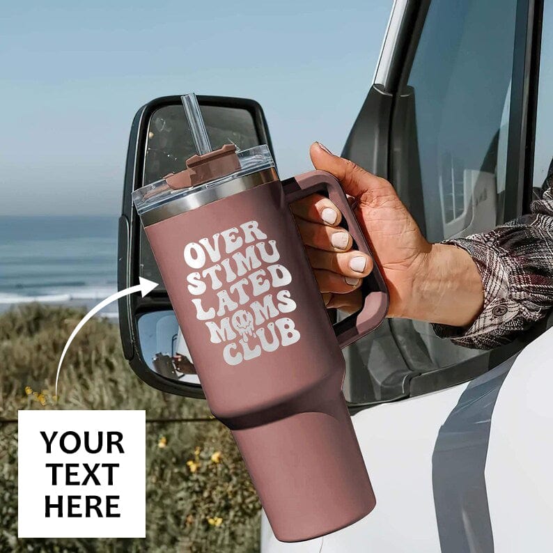 Custom Your Text Personalized 40oz Stainless Steel Large Capacity Car Cup
