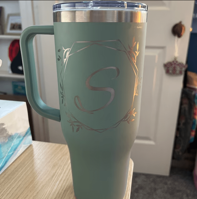 [Limit Discounts]Custom Your Name & Initial Personalized 40oz Stainless Steel Travel Mug with Handle and Straw Lid Large Capacity Car Cup