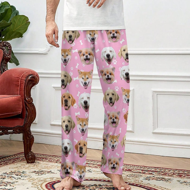 Christmas Flash Sale-Custom Dog Face Slumber Party Unisex Long Pajama Pants Best Christmas Gifts for Pet Lovers