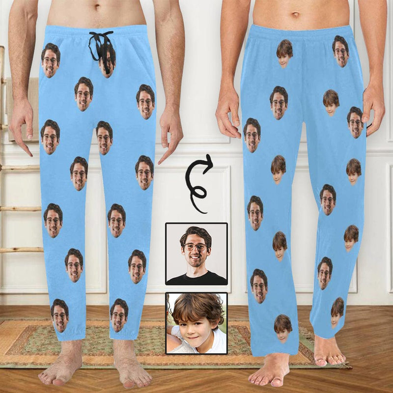 Custom Face Long Pajama Pants Simple Men's Slumber Party Sleepwear