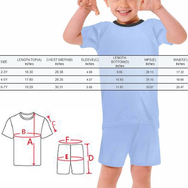 Game Over Back To School-Custom Face T-Shirt&Shorts Set Personalized Kid's Short Sleeve Pajama Set 2-7Y Boys