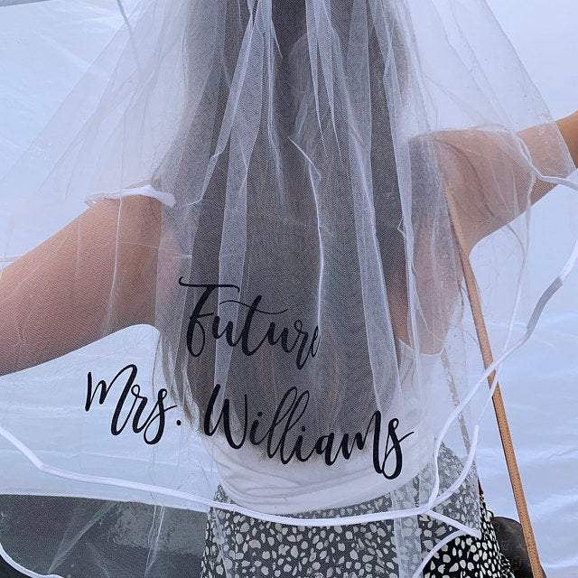 Custom Name Future Mrs Veil | Personalized Future Mrs  Veil | Bridal Shower Veil | Bachelorette Veil |Bride Veil