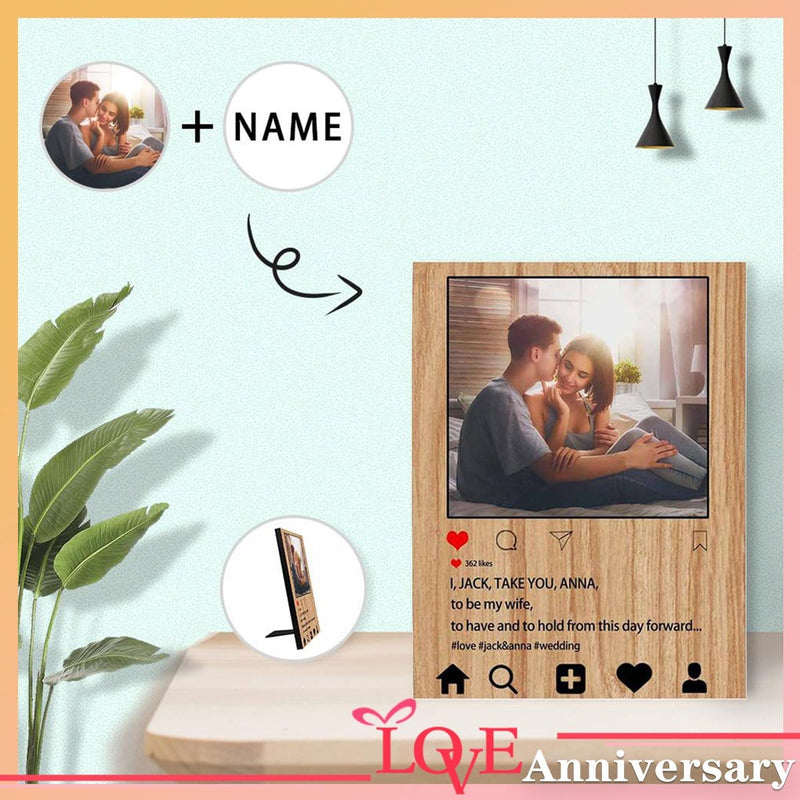 Custom Photo&Name INS Love Wedding Photo Panel for Tabletop Display