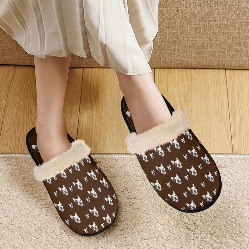 Custom Face Fuzzy Slippers for Women and Men Personalized Photo Non-Slip Slippers Indoor Warm House Shoes