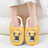 Custom Pet Face&Name Multicolor Cotton Slippers for Kids