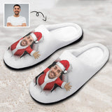 Custom Face Christmas All Over Print Cotton Slippers For Men Women