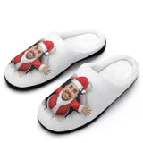 Custom Face Christmas All Over Print Cotton Slippers For Men Women