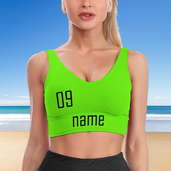Custom Name&Number Four Colors Sports Bra Personalized Women's All Over Print Yoga Sports Bra