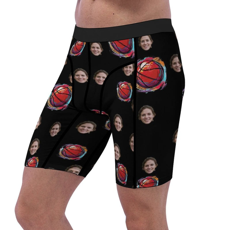 Custom Face Ball Men's Sports Boxer Briefs Design Your Own Personalized Underwear For Valentine's Day Gift