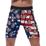 Custom Face USA Flag Men's Sports Boxer Briefs Add Your Own Image