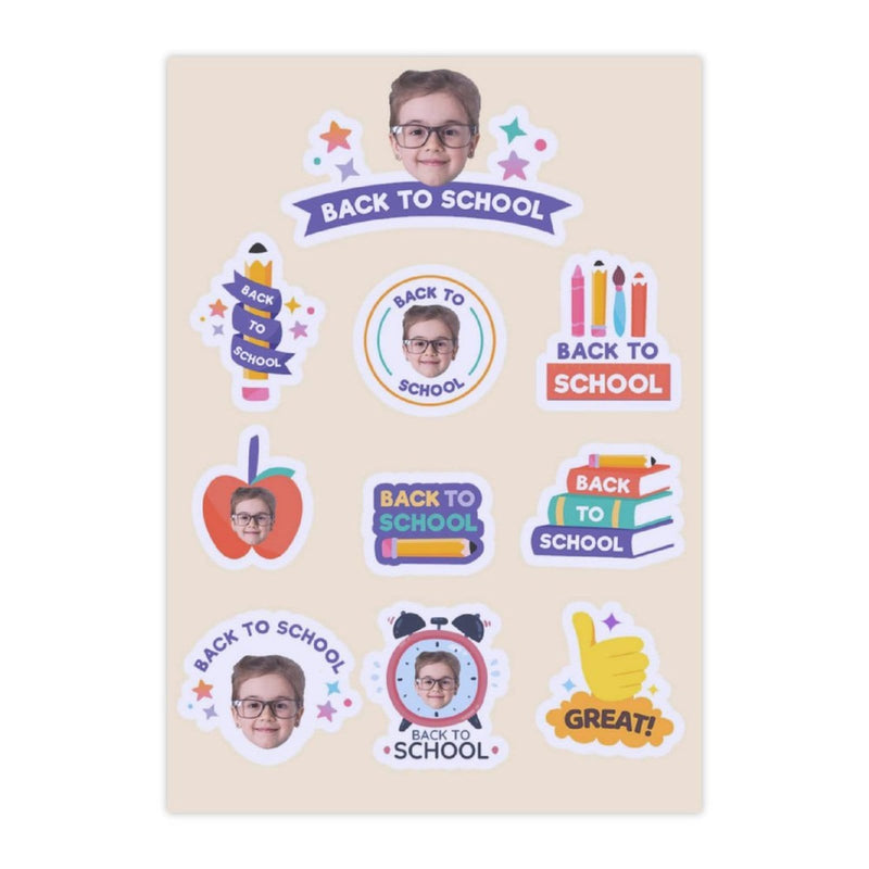 Custom Face Book Stationary Back To School Removable Adhesive Stickers