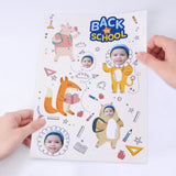 Custom Face Cartoon Squirrel Bear Back To School Removable Adhesive Stickers
