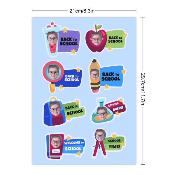 Custom Face Stationery Apple Back To School Removable Adhesive Stickers