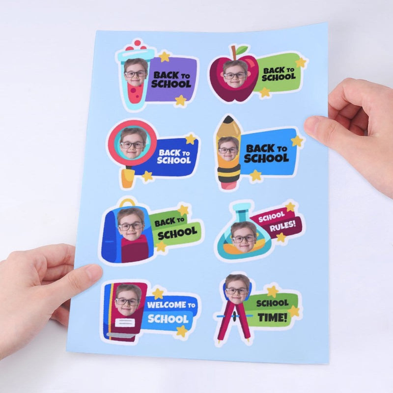 Custom Face Stationery Apple Back To School Removable Adhesive Stickers