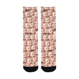 Sublimated Crew Socks With Face Printed On It