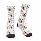 Happy Mother's Day |Personalized Sublimated Crew Socks Custom Dog Face Printed Paw&Bone for Mom