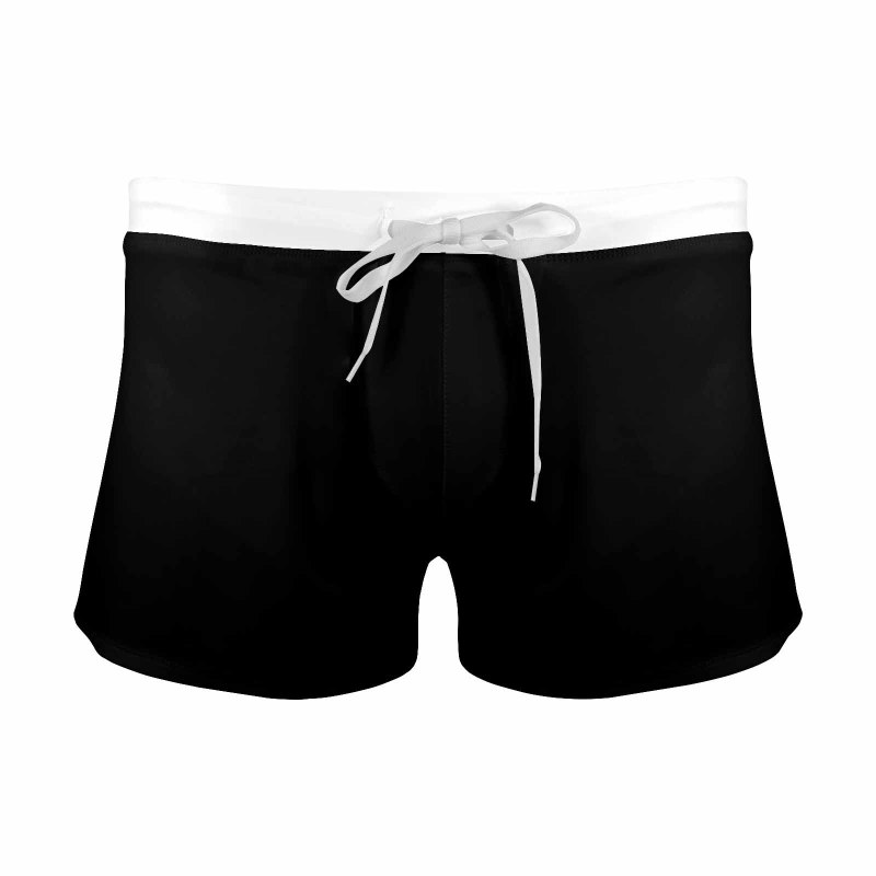 Custom Photo Multicolor Men's Swimwear Short Swim Trunks with Zipper Pocket Personalized Surfing Square Leg Board Shorts