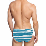 Personalized Triangle Swim Briefs Custom Face & Name Staring At My Shark Men's Swim Shorts for Swimming Water Sports