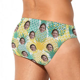 Men's Quick Dry Swim Shorts Custom Face Pineapple Men's Swim Shorts with Girlfriend's Face