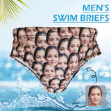 Custom Face Seamless Men's Swim Shorts Design Quick Dry Swim Underwear