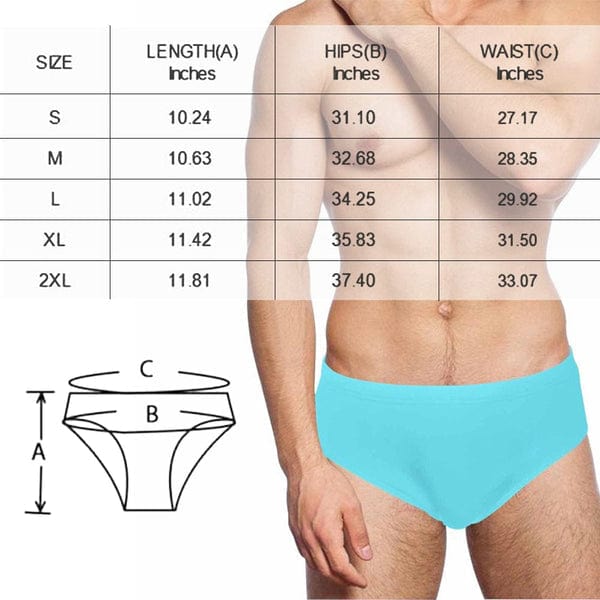 Personalized Funny Cock Men's Triangle Swim Briefs for Independence Day Custom Flag Swim Shorts with Photo & Name