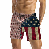 Men's Quick Dry Swim Shorts with Face on It Custom Seamless Flag Swimming Trunks
