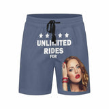 Men's Quick Dry Swim Shorts Customize Swim Trunks Personalized Face Unlimited Rides for Valentine's Day