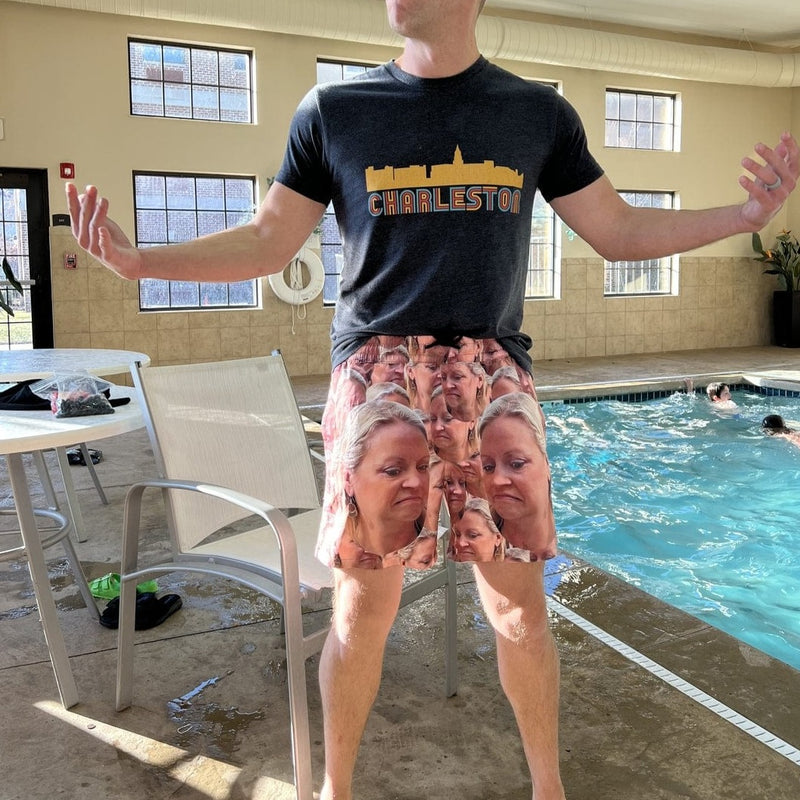 Men's Quick Dry Swim Shorts Customized Swim Trunks Custom Double Seamless Face