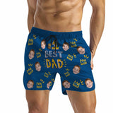 Personalized Swim Trunks Custom Swimming Trunks Custom Face Best Dad Men's Quick Dry Swim Shorts for Father's Day