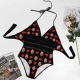 #Plus-Size Swimsuit-Custom Boyfriend Face Swimsuits Personalized Women's New Strap One Piece Bathing Suit For Her