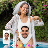 Personalized Bathing Suits Custom Face Bachelorette Swimsuit-Bride Women's Tank Top Bathing Swimsuit Bride Squad Bachelorette Party