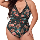#Plus Size Swimsuit-Custom Face Summer Sexy Swimsuits Personalized Women's New Strap One Piece Bathing Suit Vacation